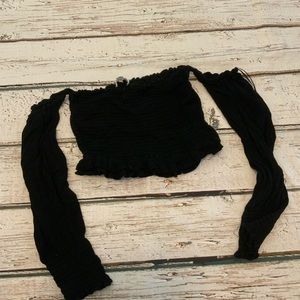 Cotton Candy‎ LA Smocked Crop Off the Shoulder Top - Small